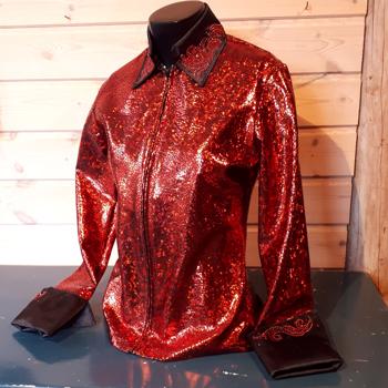 Performance Collection | Ladies Western Show Shirt | Red Lizard | Medium